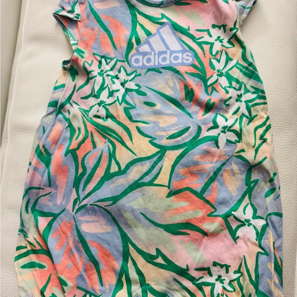 Adidas Baby Romper with Tropical Print 18 months GUC